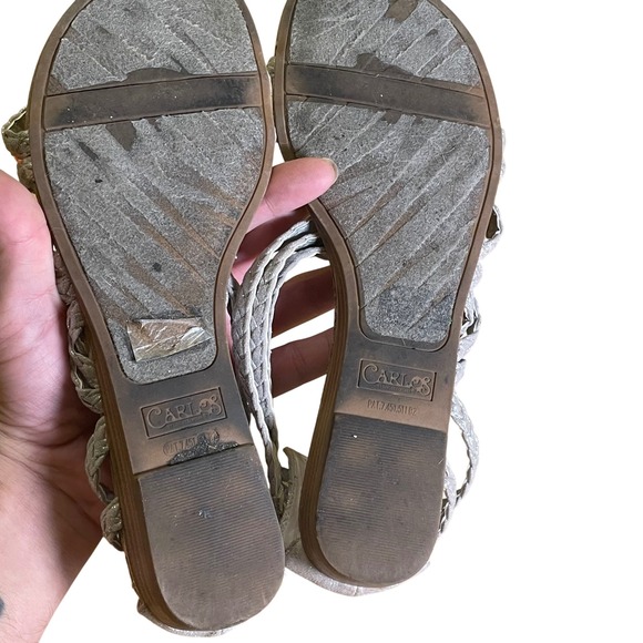 Carlos by Carlos Santana Womens Sandals Size 8‎ Gladiator Strappy Zip Back Shiny - Picture 6 of 6